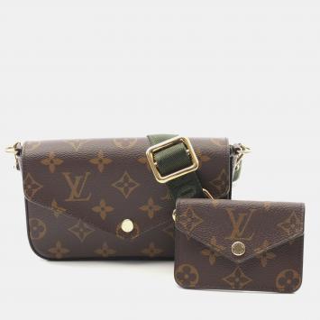 Louis Vuitton Multi Pochette Felicie Brown Monogram Canvas Crossbody Shoulder Bag