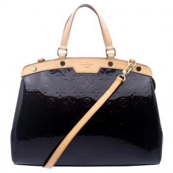 Pre Owned Louis Vuitton Amarante Monogram Vernis Brea MM Bag