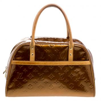 Pre Owned Louis Vuitton Bronze Monogram Vernis Tompkins Square Bag
