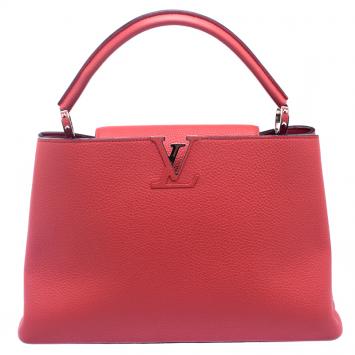 Pre Owned Louis Vuitton Corall Taurillon Leather Capucines MM Bag