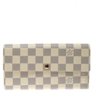 Pre Owned Louis Vuitton Damier Azur Canvas Sarah Wallet