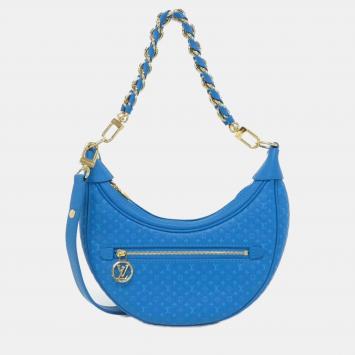 Louis Vuitton Blue Calf Leather Nanogram Loop Shoulder Bag