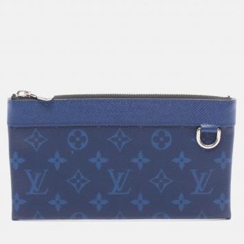 Louis Vuitton Pochette Discovery Pm Coin Purse  Taigalama Leather Cobalt