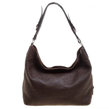 Pre Owned Louis Vuitton Chocolate Monogram Antheia Leather PM Bag