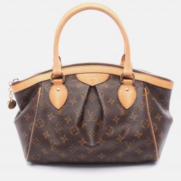 Pre Owned Louis Vuitton Tivoli Pm Handbag M40143 Monogram Canvas Leather Brown Used Women