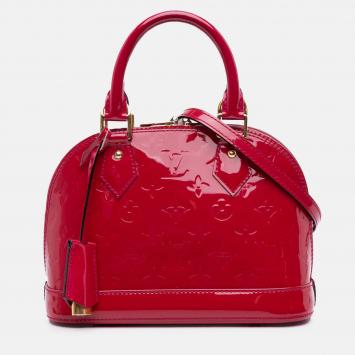 Pre Owned Louis Vuitton Red Monogram Vernis Alma BB