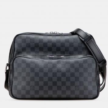 Pre Owned Louis Vuitton Black Damier Graphite Sac Leoh