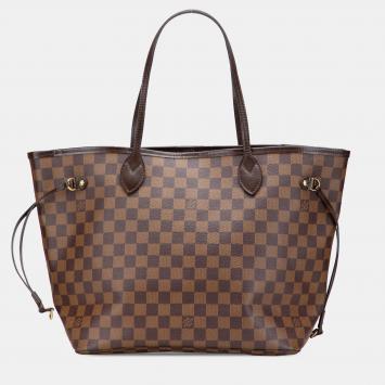Pre Owned Louis Vuitton Brown Damier Ebene Neverfull MM