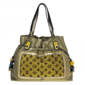 Pre Owned Louis Vuitton Gold Lurex Limited Edition Sunbird Bag