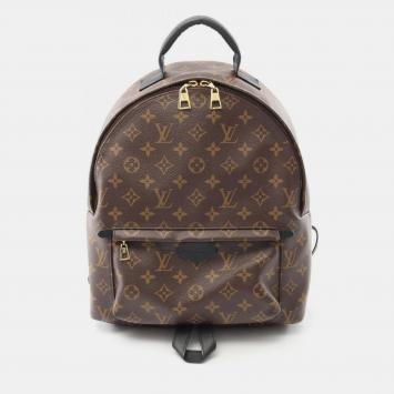 Pre Owned Louis Vuitton Palm Springs Backpack Mm Coated Canvas And Leather Monogram Brown
