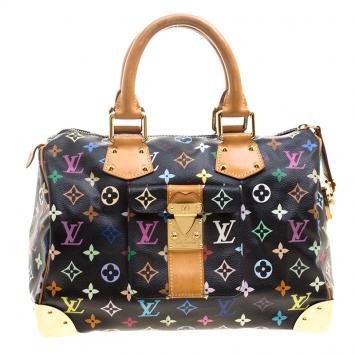 مملوكة مسبقًا Louis Vuitton Black Multicolor Monogram Canvas Speedy 30
