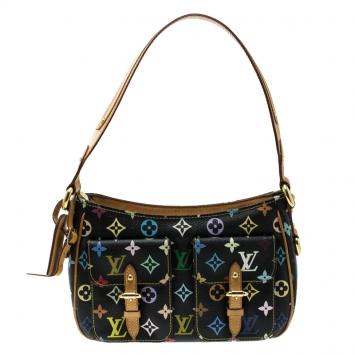 Pre Owned Louis Vuitton Black Multicolor Monogram Canvas Lodge PM Bag