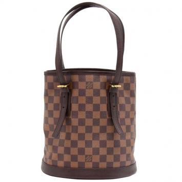 Pre Owned Louis Vuitton Damier Ebene Canvas Marais Bucket Bag