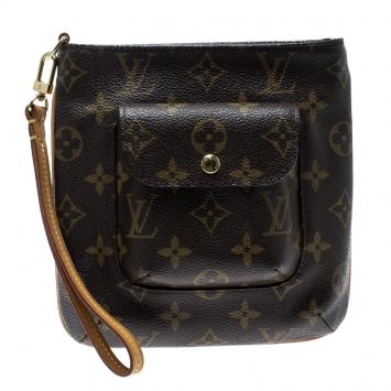 Pre Owned Louis Vuitton Monogram Canvas Partition Wristlet