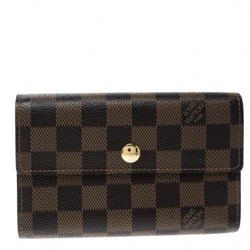 Pre Owned Louis Vuitton Damier Ebene Canvas Alexandra Wallet