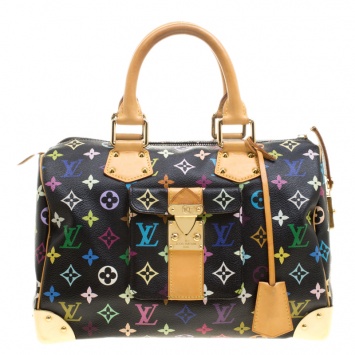Pre Owned Louis Vuitton Black Multicolor Monogram Canvas Speedy 30