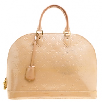 Pre Owned Louis Vuitton Rose Florentine Monogram Vernis Alma GM Bag