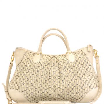 Pre Owned Louis Vuitton Blue/White Monogram Mini Lin Croisette Marina GM Bag