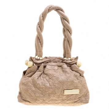 Pre Owned Louis Vuitton Beige Monogram Leather Limited Edition Stratus Olympe PM Bag
