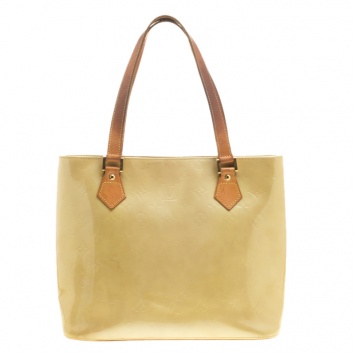 Pre Owned Louis Vuitton Beige Monogram Vernis Houston Bag