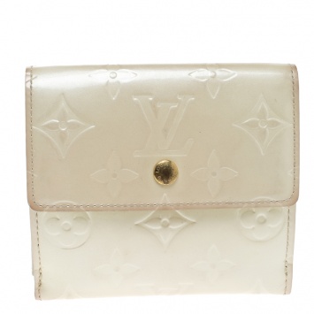 Pre Owned Louis Vuitton Perle Monogram Vernis Ludlow Wallet