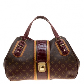 Pre Owned Louis Vuitton Bordeaux Monogram Canvas Limited Edition Mirage Griet Exotic Bag