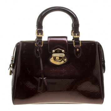 Pre Owned Louis Vuitton Amarante Monogram Vernis Melrose Avenue Bag
