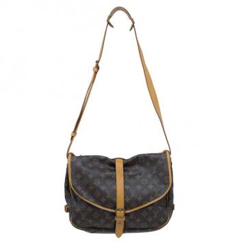 Pre Owned Louis Vuitton Monogram Canvas Saumur Messenger 35