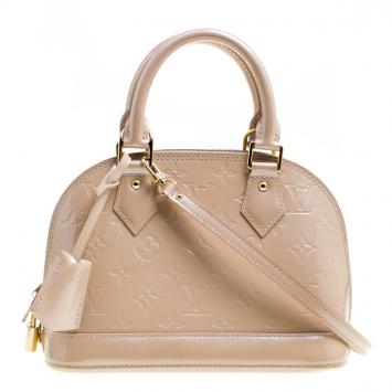Pre Owned Louis Vuitton Noisette Monogram Vernis Alma BB Bag