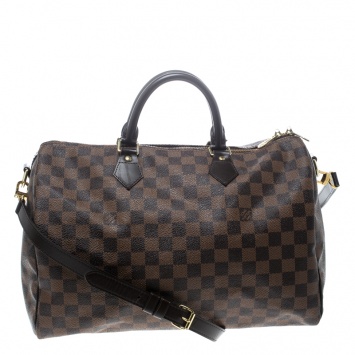 Pre Owned Louis Vuitton Damier Ebene Canvas Speedy Bandouliere 35