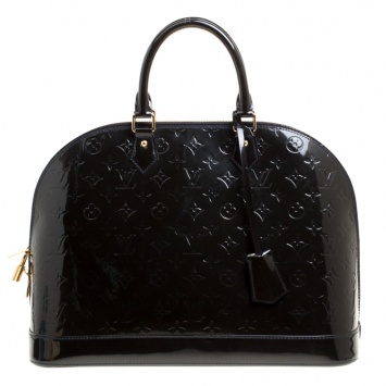 Pre Owned Louis Vuitton Vert Bronze Monogram Vernis Alma GM Bag