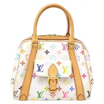 Pre Owned Louis Vuitton White Monogram Multicolore Priscilla Bag