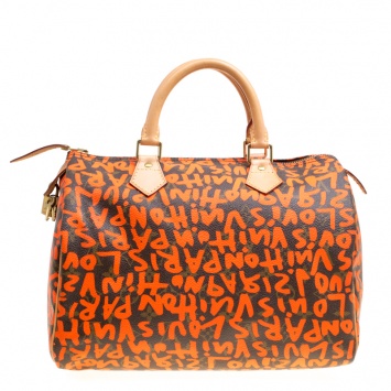 مملوكة مسبقًا Louis Vuitton Monogram Canvas Neon Orange Graffiti Stephen Sprouse Speedy 30 Bag