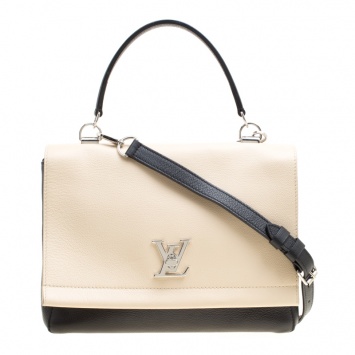 مملوكة مسبقًا Louis Vuitton Black/Beige Leather Lockme II Bag