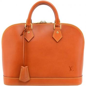 Pre Owned Louis Vuitton Tan Nomade Leather Limited Edition Alma Bag