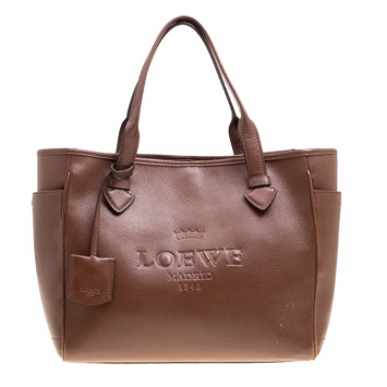 Pre Owned Loewe Brown Leather Heritage Tote