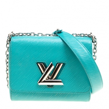 Pre Owned Louis Vuitton Turquoise Epi Leather Twist PM Bag