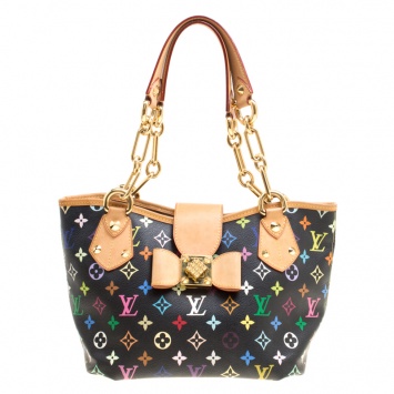 Pre Owned Louis Vuitton Black Multicolor Monogram Canvas and Leather Annie MM Bag
