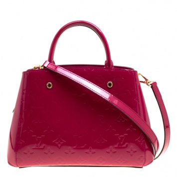 Pre Owned Louis Vuitton Indian Rose Monogram Vernis Montaigne BB Bag