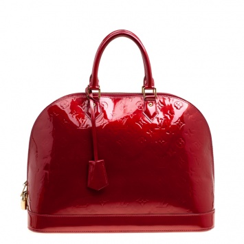 Pre Owned Louis Vuitton Pomme D Amour Monogram Vernis Alma GM Bag