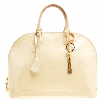 Pre Owned Louis Vuitton Perle Monogram Vernis Alma GM Bag