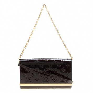 Pre Owned Louis Vuitton Amarante Monogram Vernis Ana Clutch