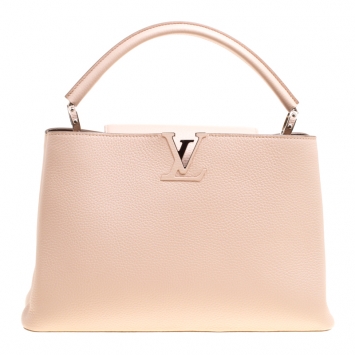 Pre Owned Louis Vuitton Galet Taurillon Leather Capucines MM Bag