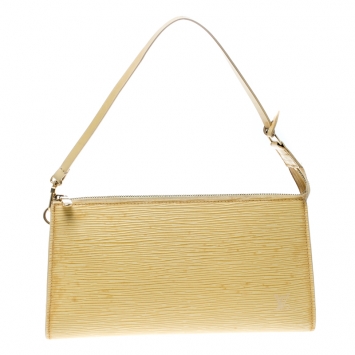 Pre Owned Louis Vuitton Yellow Epi Leather Pochette Accessories