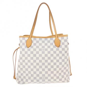 Pre Owned Louis Vuitton Damier Azur Neverfull MM