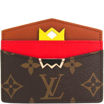 Pre Owned Louis Vuitton Monogram Canvas Tribal Mask Card Holder
