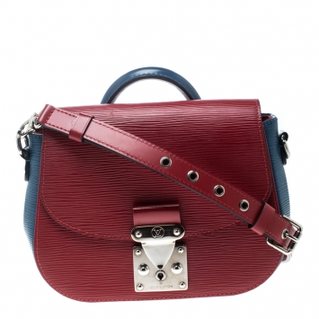Pre Owned Louis Vuitton Red/Blue Epi Leather Eden PM Bag