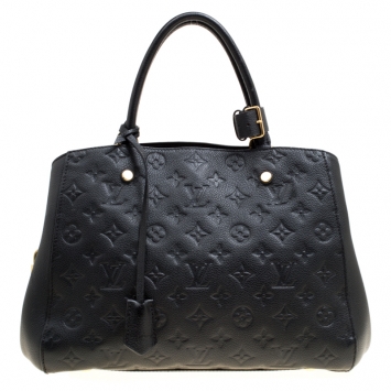 Pre Owned Louis Vuitton Black Monogram Empreinte Montaigne MM Bag