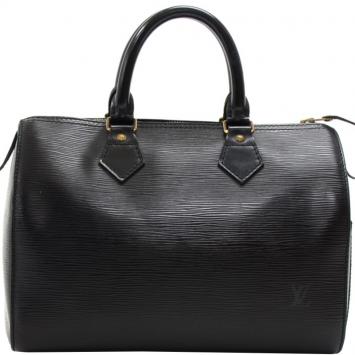 Pre Owned Louis Vuitton Noir Epi Leather Speedy 25 Bag