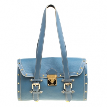 Pre Owned Louis Vuitton Light Blue Suhali Leather L'Epanoui GM bag